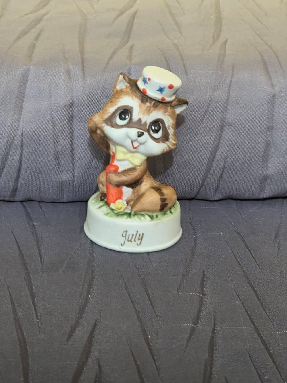 Vintage Napco July Raccoon figurine